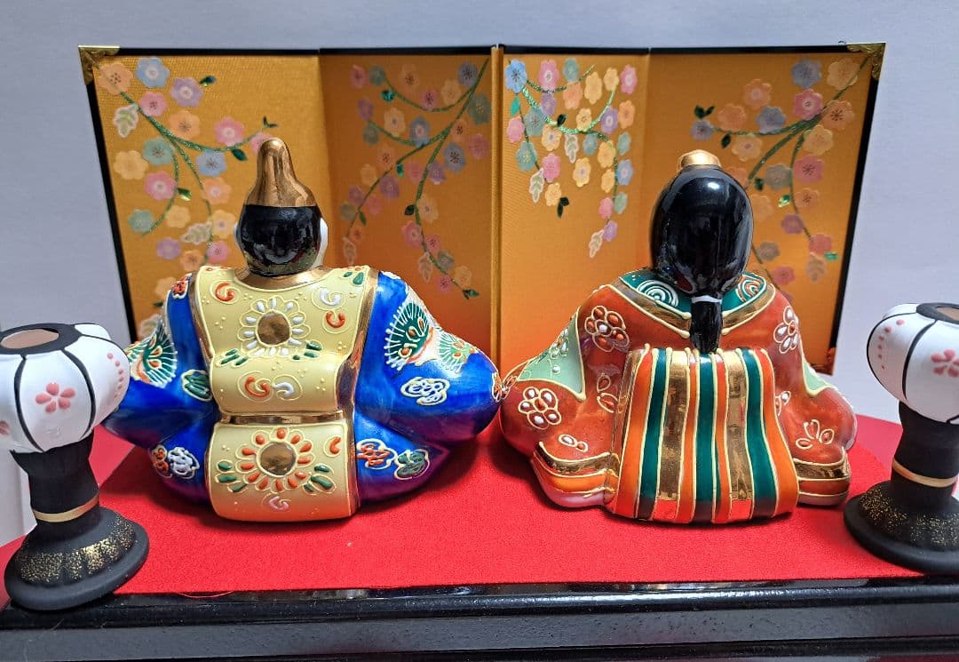 特価3月3日まで k-② 九谷焼 ひな人形 5号 親王飾り 清香作