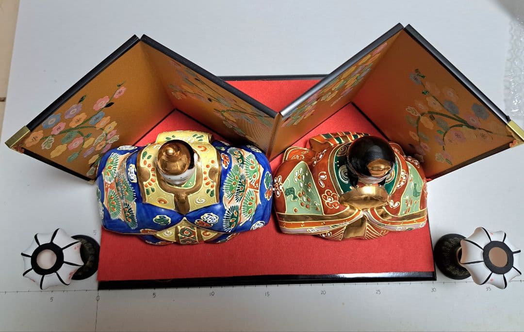 特価3月3日まで k-② 九谷焼 ひな人形 5号 親王飾り 清香作