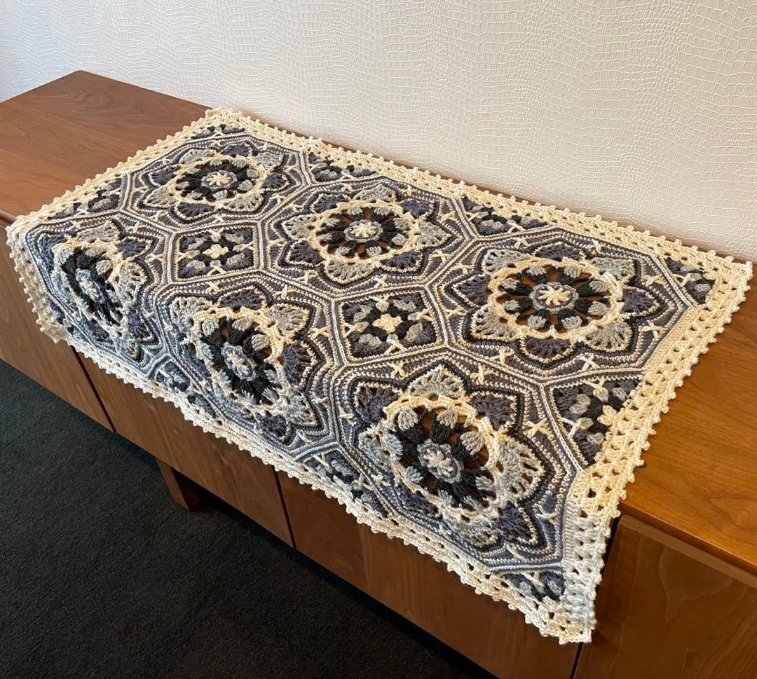 ペルシアンタイル　ブランケット　マルチカバー　かぎ針編み