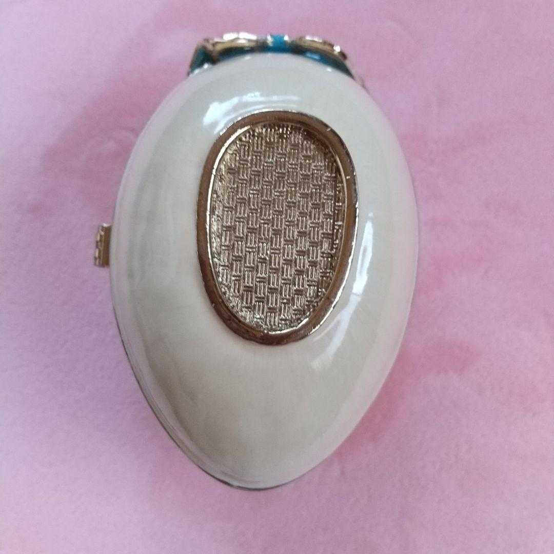 Tasha Tudor 陶器製 鳥と花の卵型ジュエリーボックス