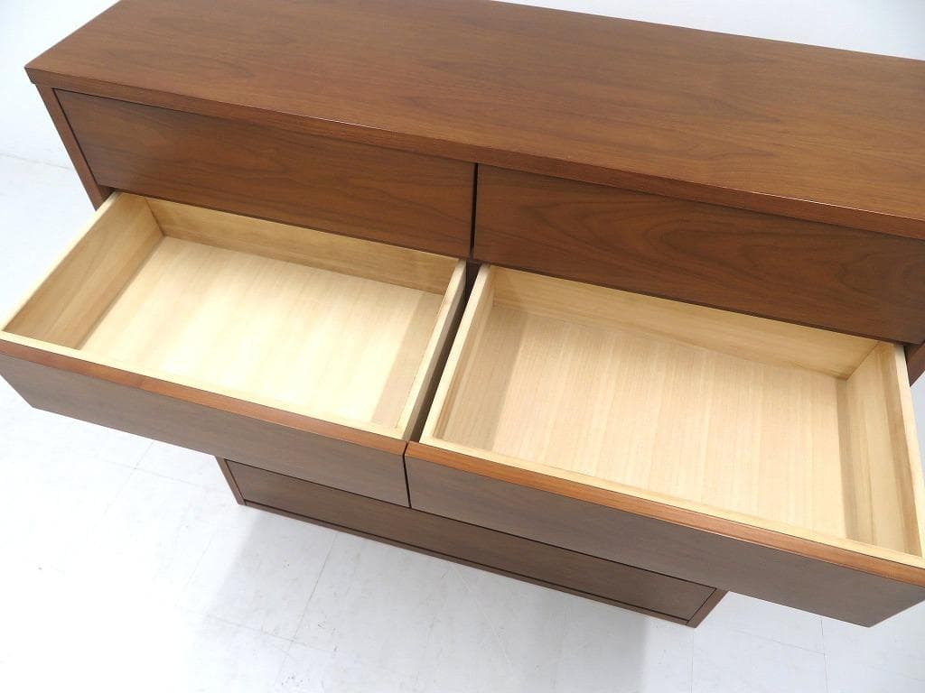展示品　IDC大塚家具　ウォールナット　6段　チェスト　整理箪笥　タンス