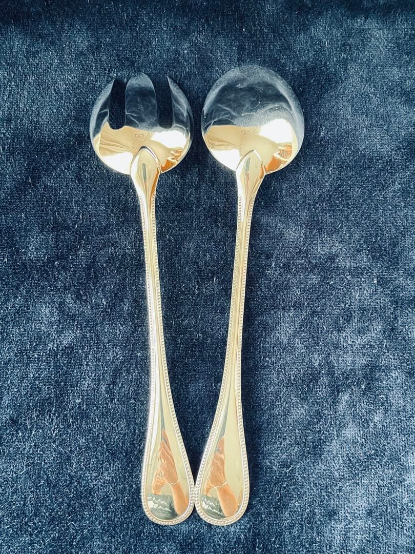 カトラリー(スプーン等) Christfle SALAD FORK & SPOON PERLES