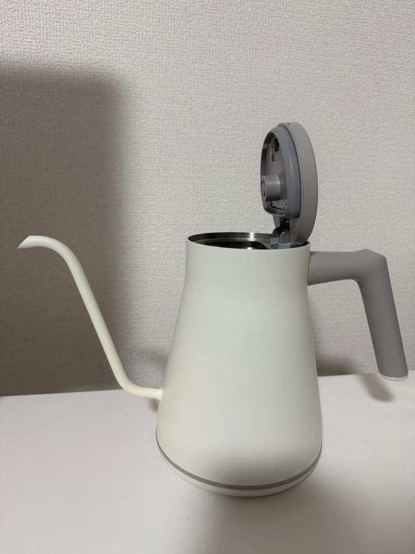 山善　電気ケトル　バリスタポット　ホワイトグレー