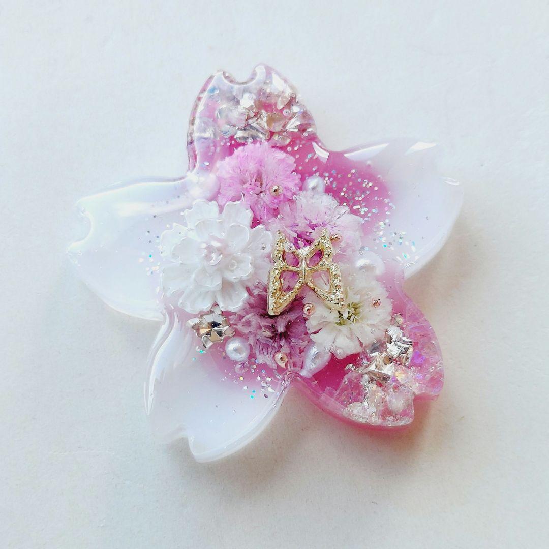 【1703】レジン　桜　ヘアゴム　ポニーフック　ブロ―チ　ハンドメイド
