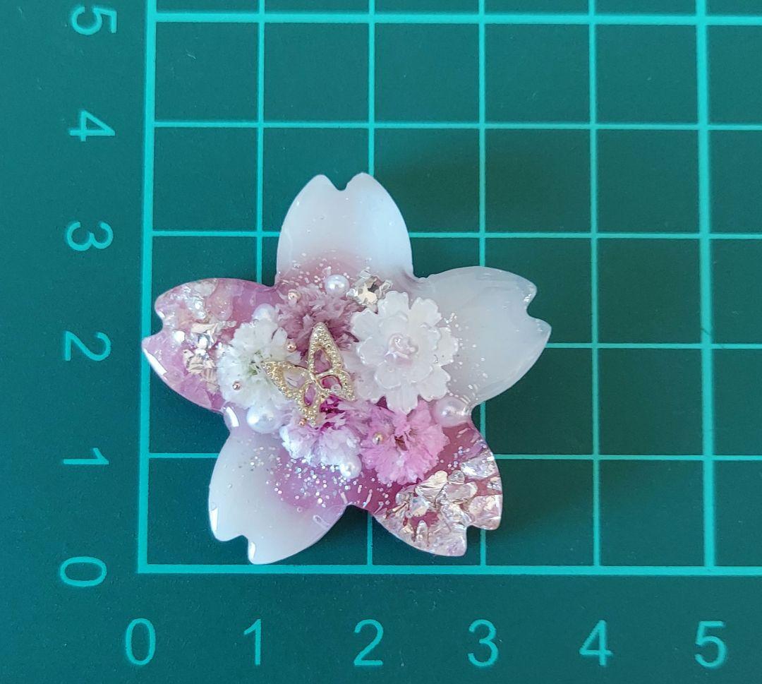 【1703】レジン　桜　ヘアゴム　ポニーフック　ブロ―チ　ハンドメイド