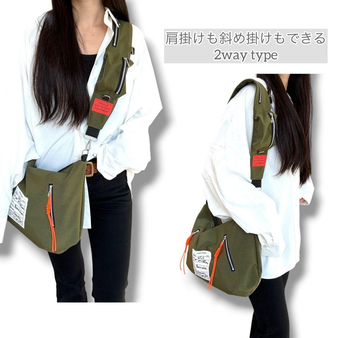 Pocket shoulder Accent Bag／コーデュラカーキ
