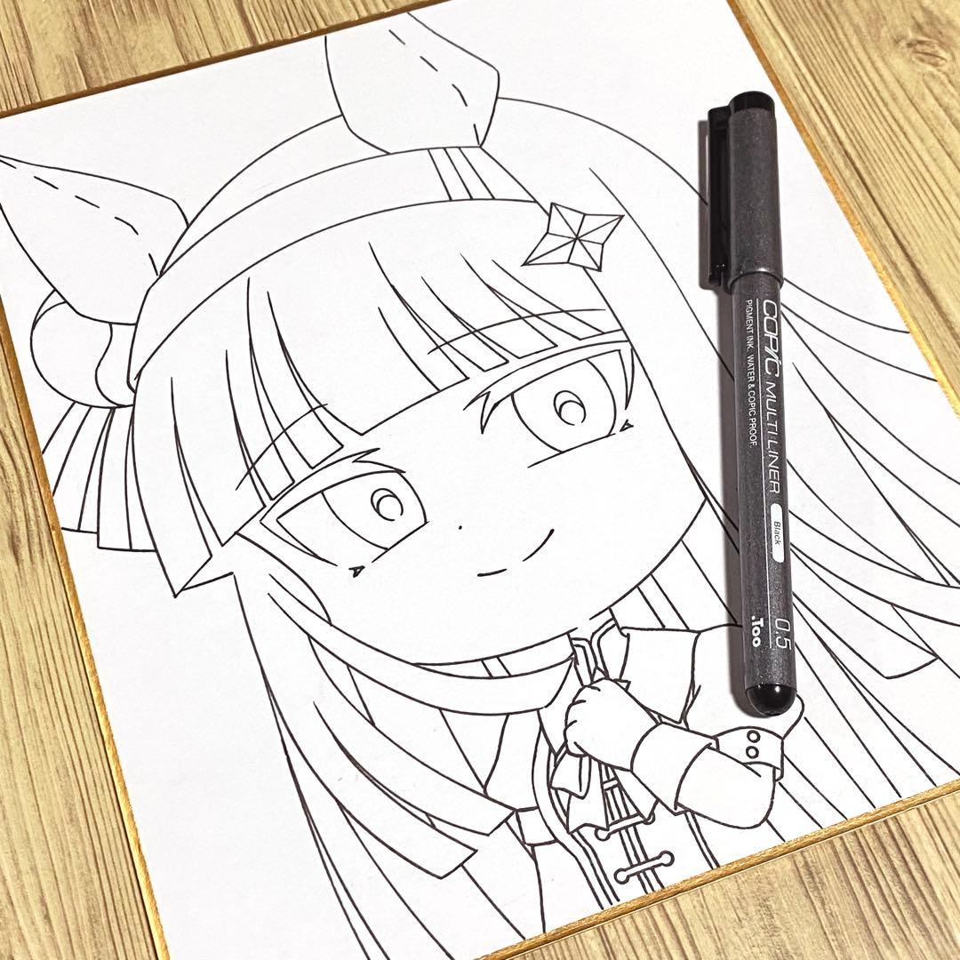 大きめサイズ＊ウマ娘 サイレンススズカ 手描きイラスト色紙