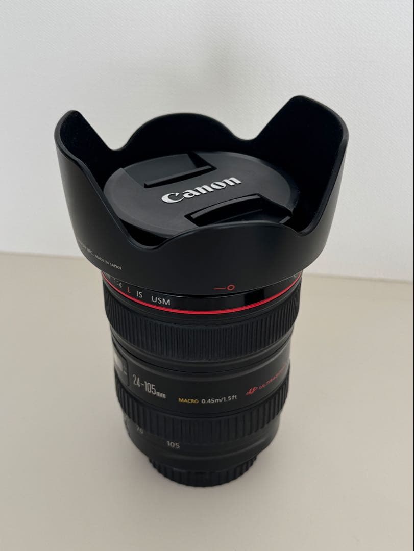 Canon EF24-105mm F4L IS USM ズームレンズ フード付