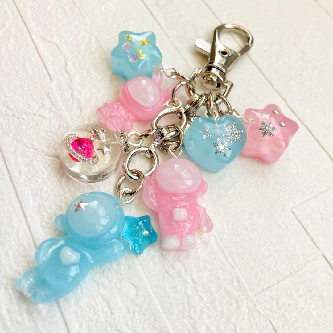 S☆Mページ　名入れチャーム レジンキーホルダー 5点