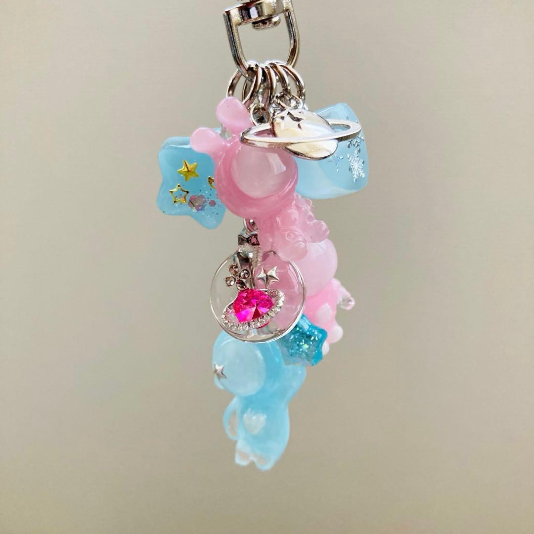 S☆Mページ　名入れチャーム レジンキーホルダー 5点