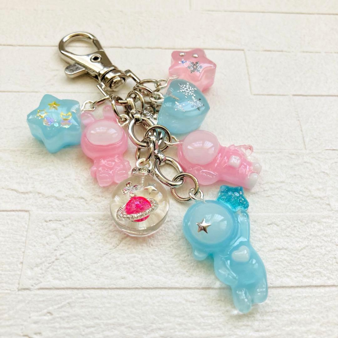 S☆Mページ　名入れチャーム レジンキーホルダー 5点
