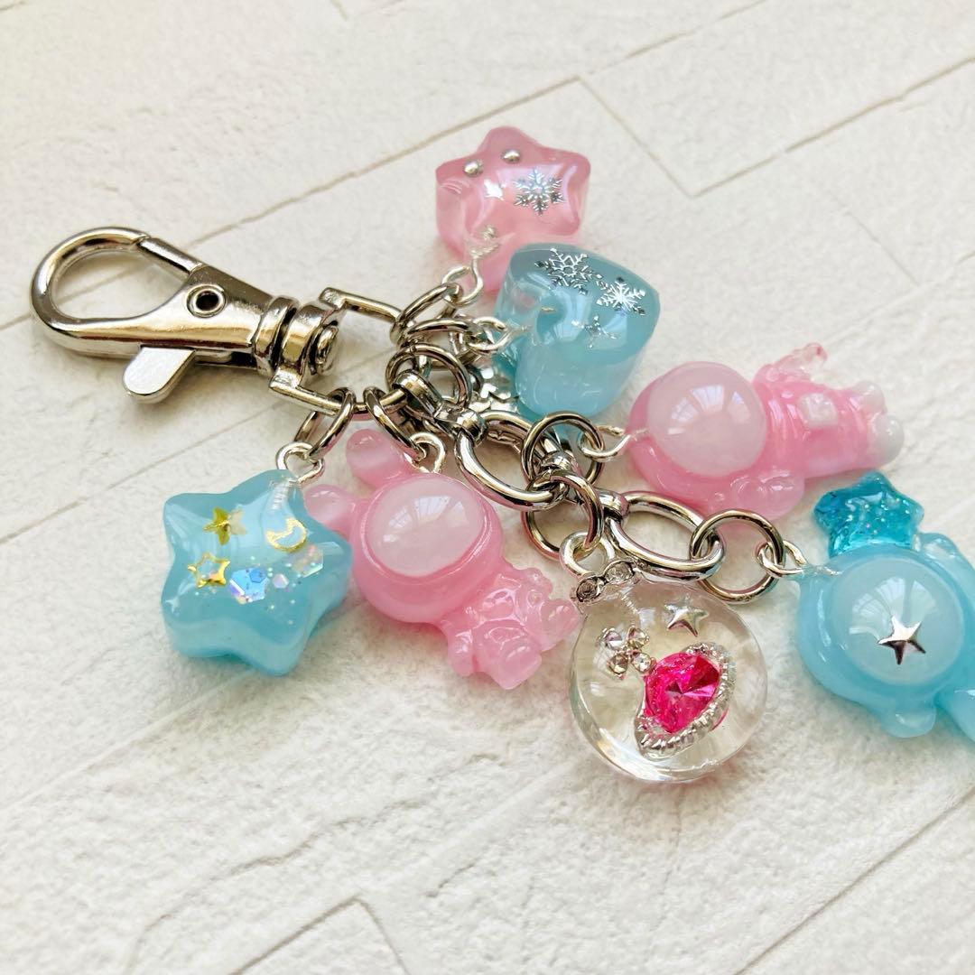S☆Mページ　名入れチャーム レジンキーホルダー 5点