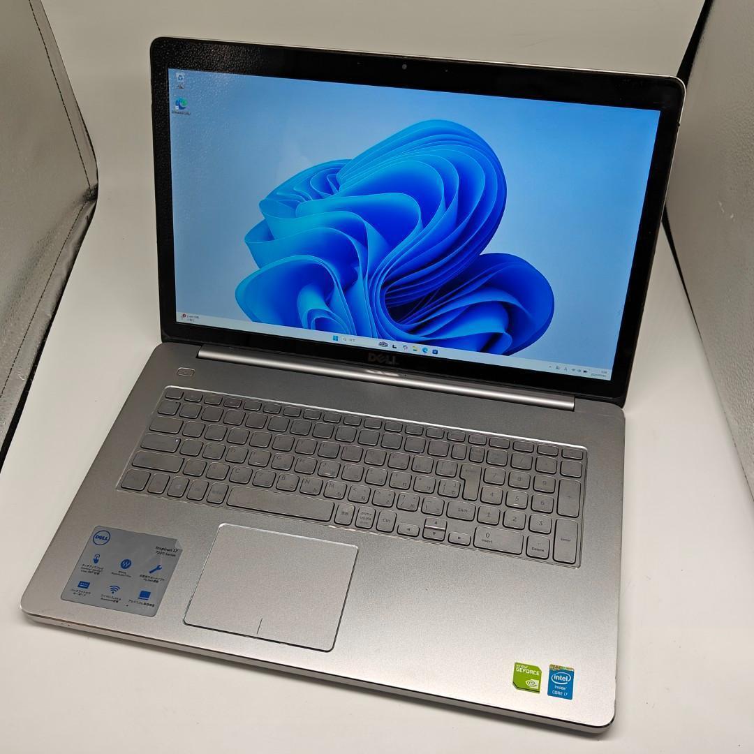 【DELL】高速i7 SSD500GB 16GB 17.3インチ 銀 ノートPC