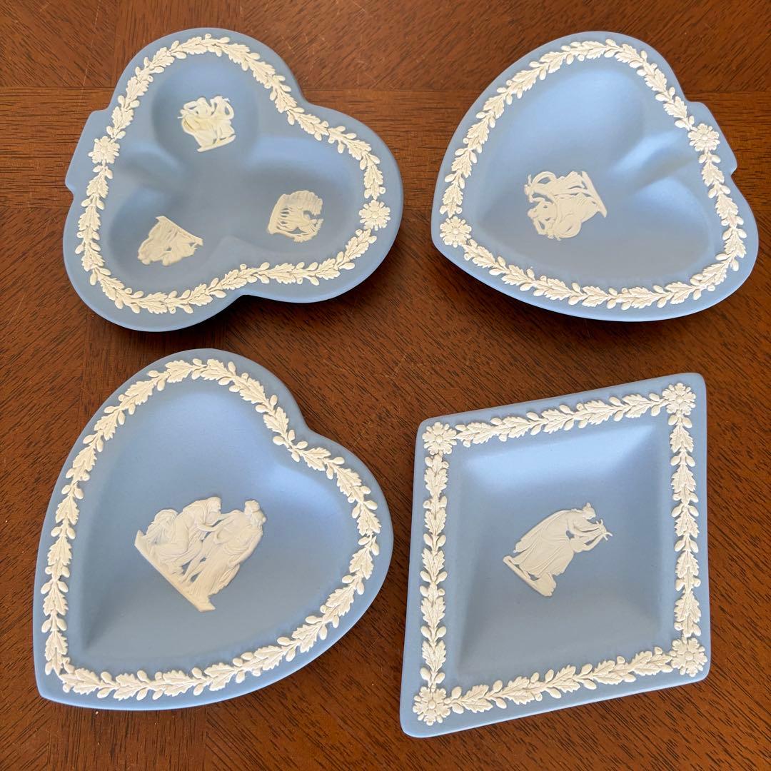 【美品】ウェッジウッド★ジャスパー★トランプ型トレイ　4枚