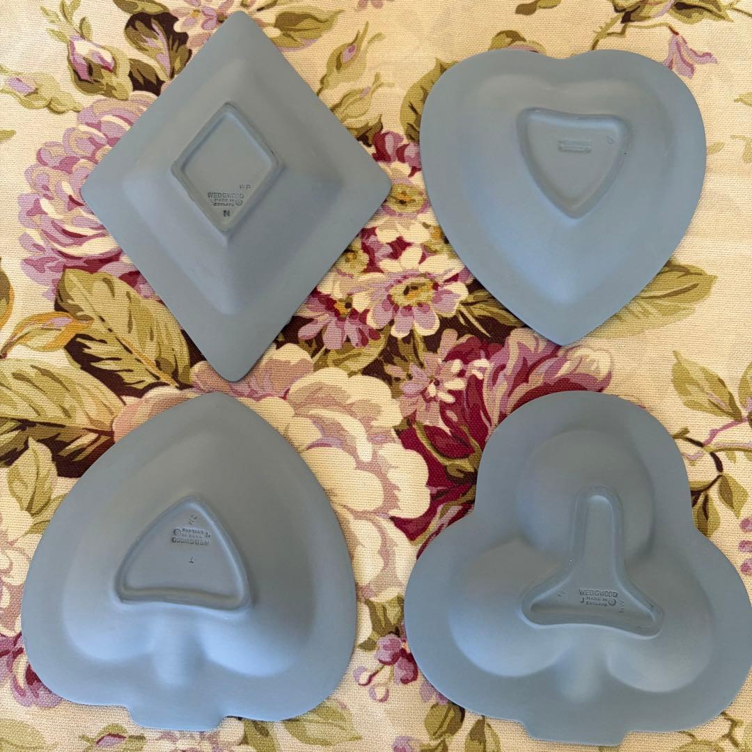 【美品】ウェッジウッド★ジャスパー★トランプ型トレイ　4枚