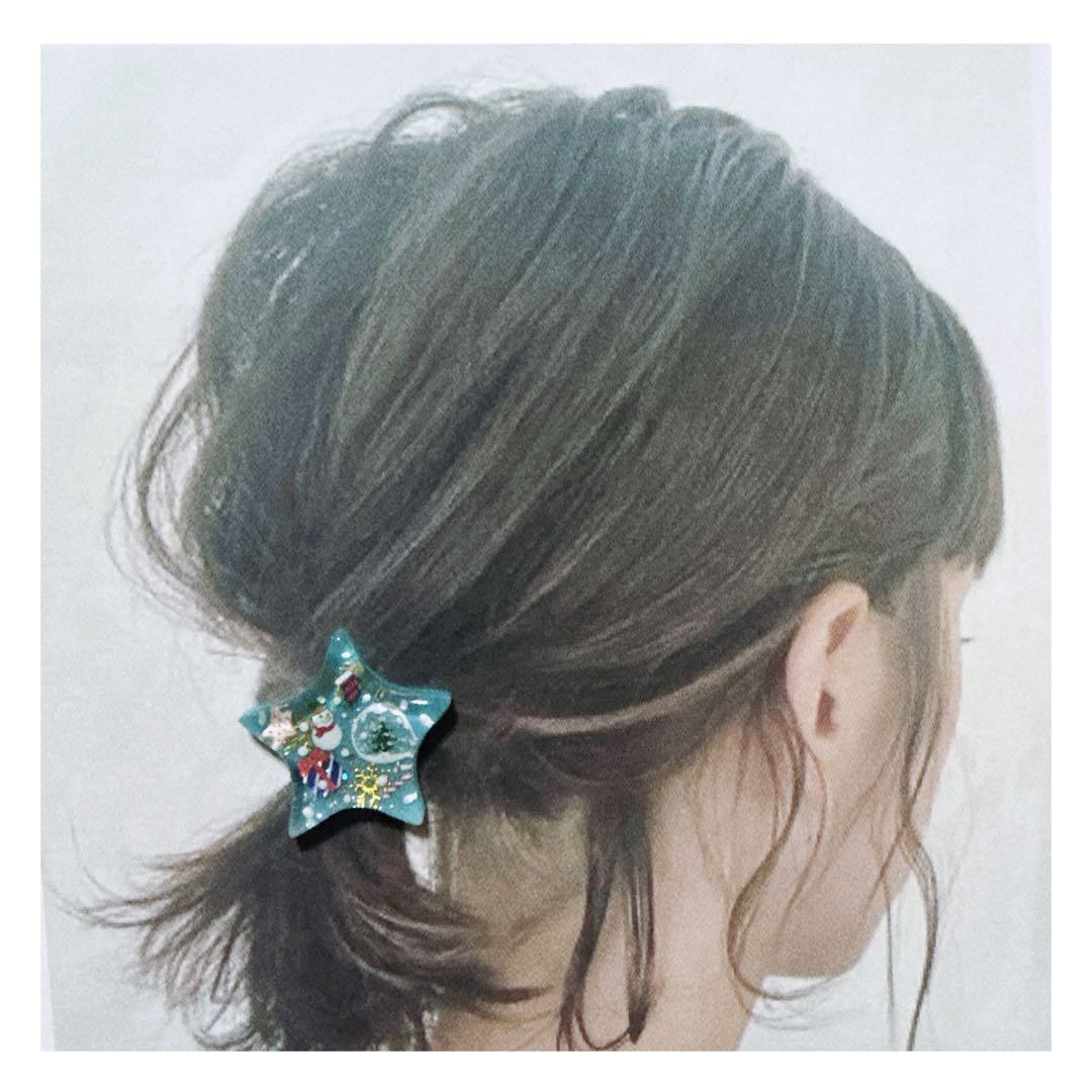 No 975❣️可愛い星型クリスマスレジンヘアゴム❣️٩(๑❛ᴗ❛๑)۶❣️