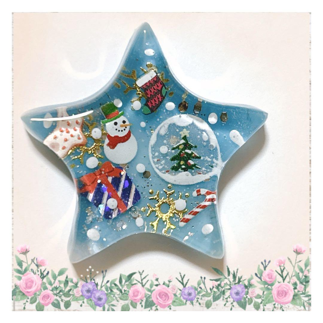 No 975❣️可愛い星型クリスマスレジンヘアゴム❣️٩(๑❛ᴗ❛๑)۶❣️