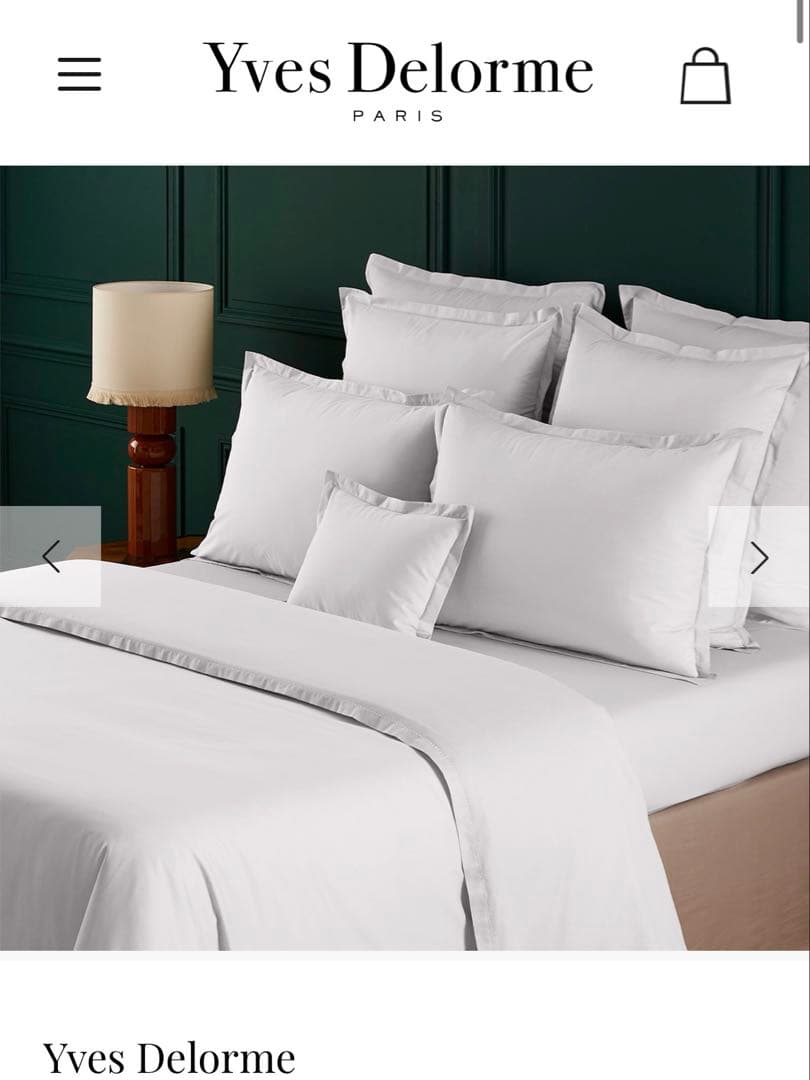 Yves Delormeイヴドローム掛け布団カバー／ホワイト／ダブル正規品