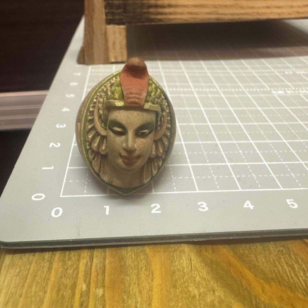 【美品】稀少 彫刻家 池上舜（作）木彫神顔像指輪　リング