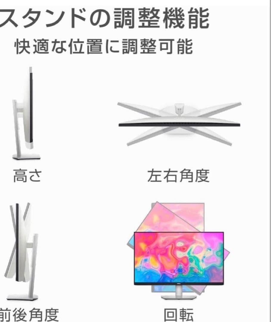 Dell S2722QC 27インチ 4K USB Type-Cモニター識別TV