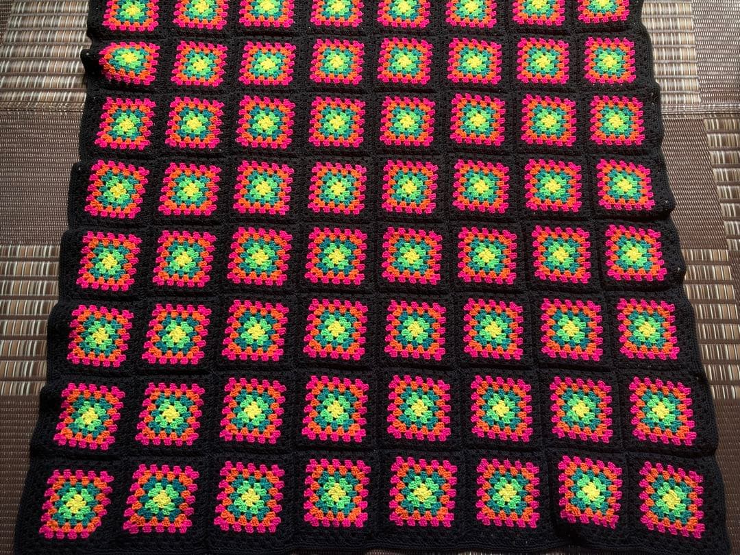 グラニースクエア モチーフ マルチカバー 90×90cm ハンドメイド♪