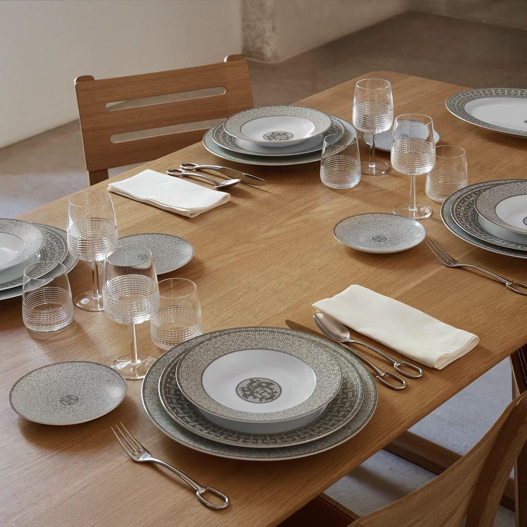 エルメス　ライスボウル 〈モザイク 24〉 プラチナ 4客セット　新品未使用品