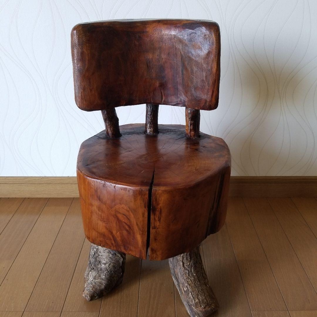 オブジェ　置物　椅子　置台《レア1点物》　ひのき&山櫻