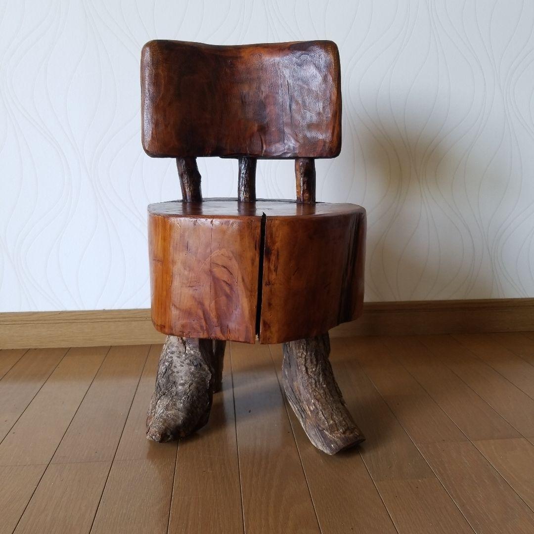 オブジェ　置物　椅子　置台《レア1点物》　ひのき&山櫻