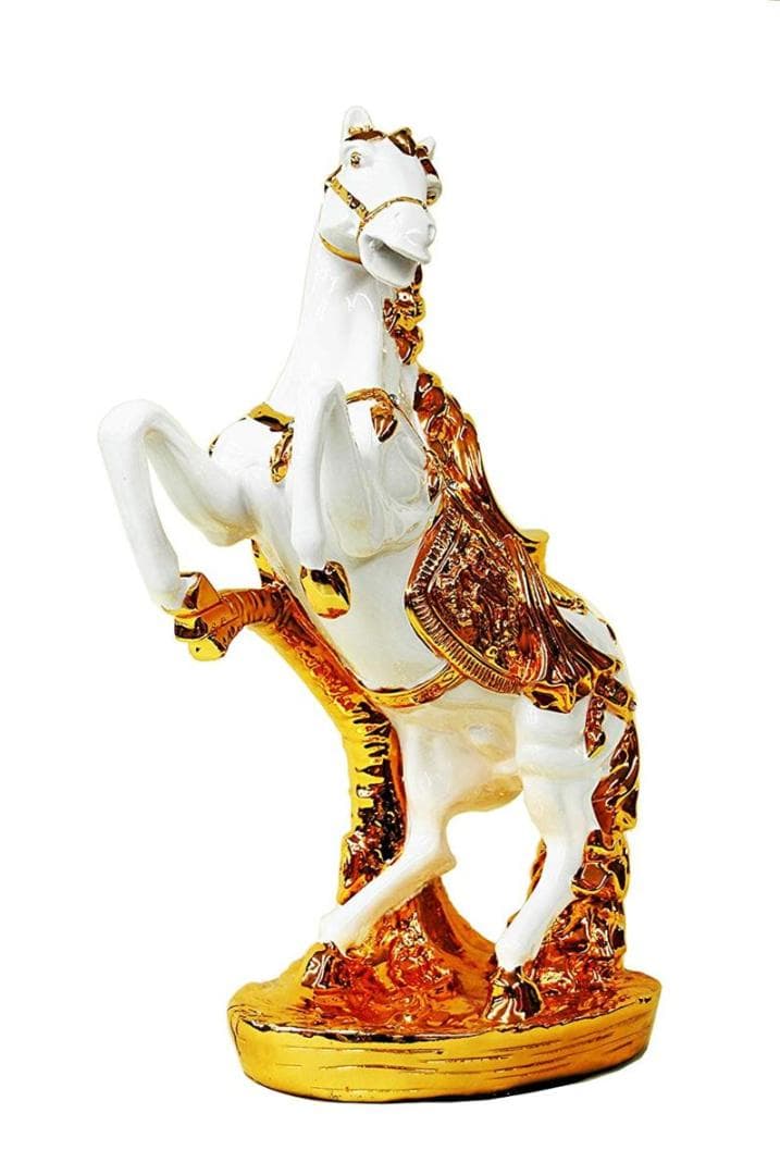 立ち馬 跳ね馬 オブジェ M 開運 縁起物 風水 プレゼント WH/GD