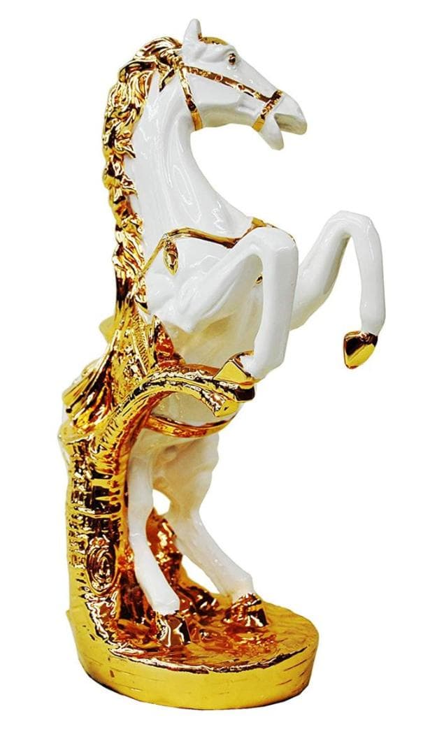 立ち馬 跳ね馬 オブジェ M 開運 縁起物 風水 プレゼント WH/GD