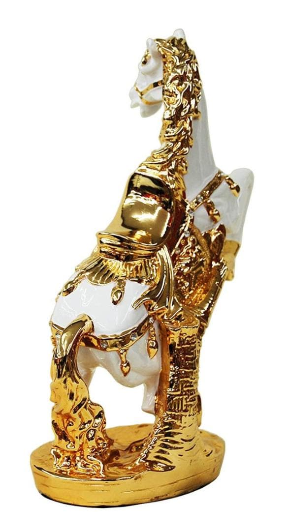 立ち馬 跳ね馬 オブジェ M 開運 縁起物 風水 プレゼント WH/GD