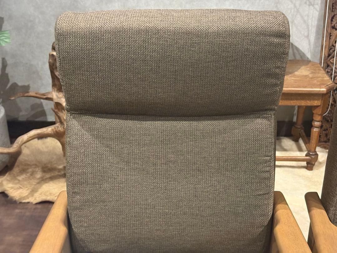 シンプル　ブラウン　ソファ　 一人用　アームソファ　キャスター付　2脚セット　Y