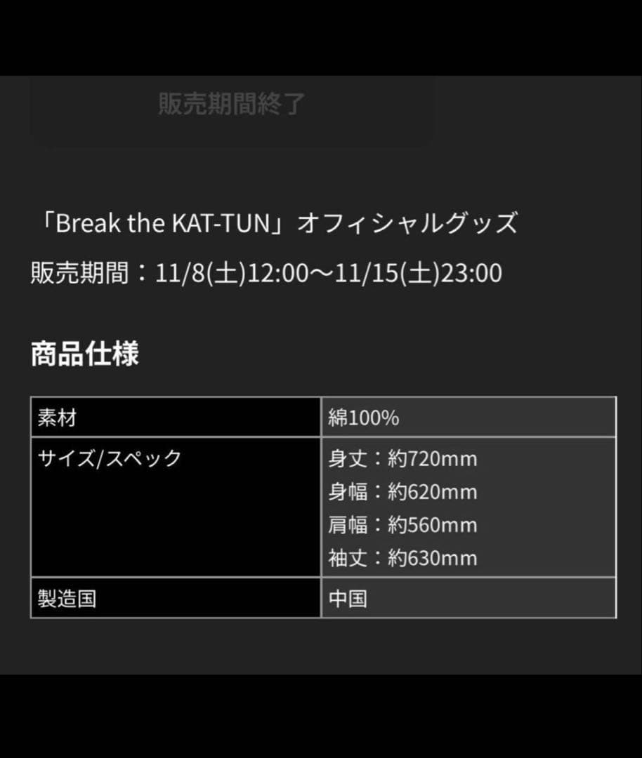Break the KAT-TUN グッズ　パーカー