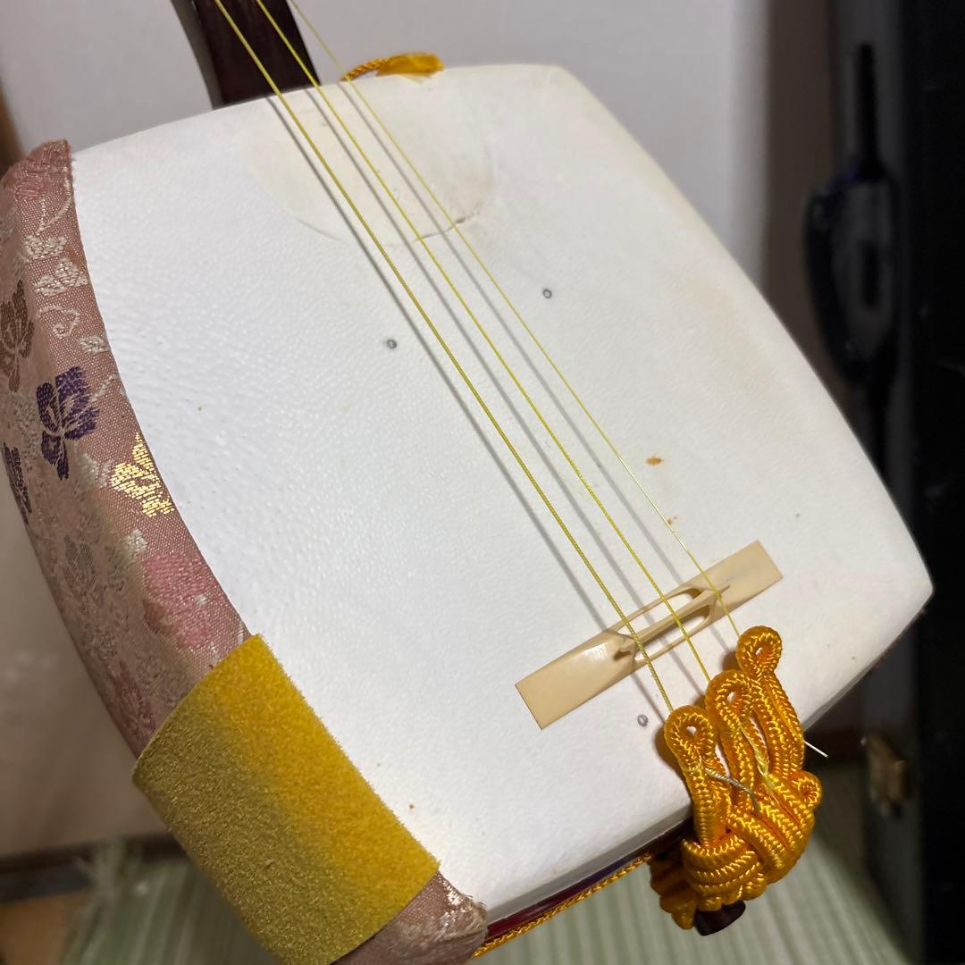 三味線　バチ　三絃駒　木製ハードケース 　和楽器　弦楽器　ケースカバー