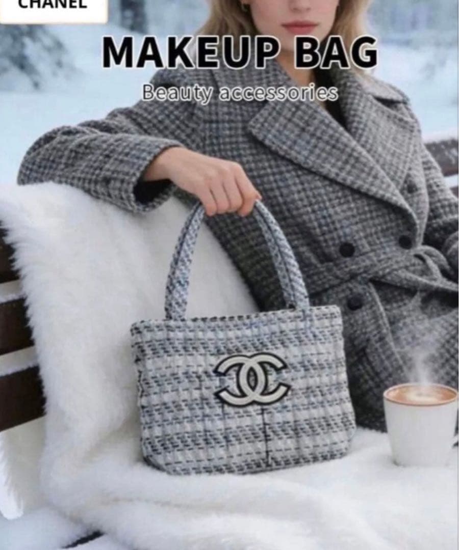 【未使用】シャネルノベルティ ツイード トートバッグ スパンコール ココマーク