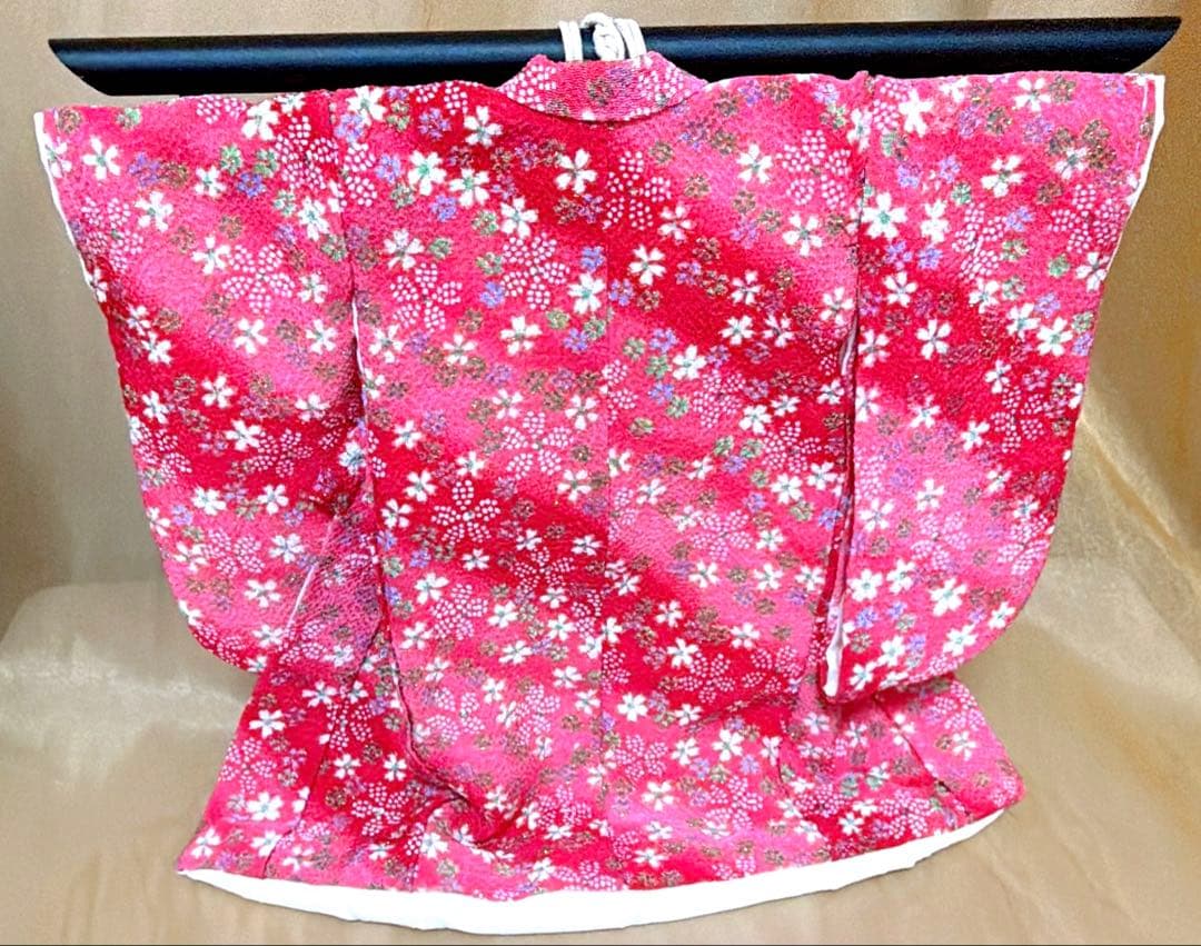 ちりめん花柄ミニ和装