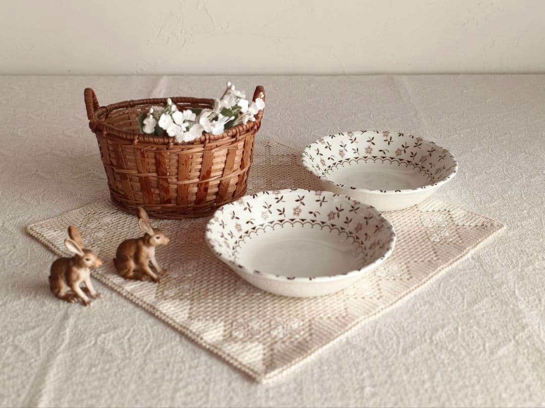 * vintage plate ❀ 優しい 小花柄の 深皿 b