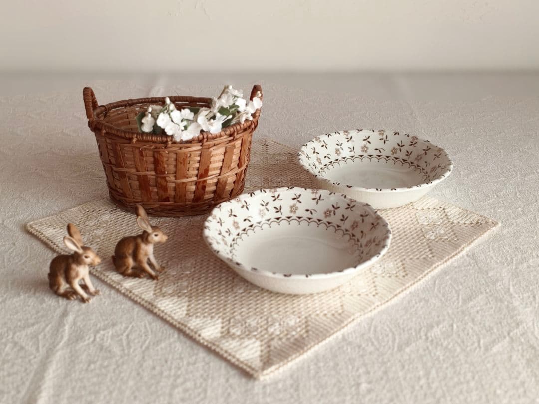 * vintage plate ❀ 優しい 小花柄の 深皿 b