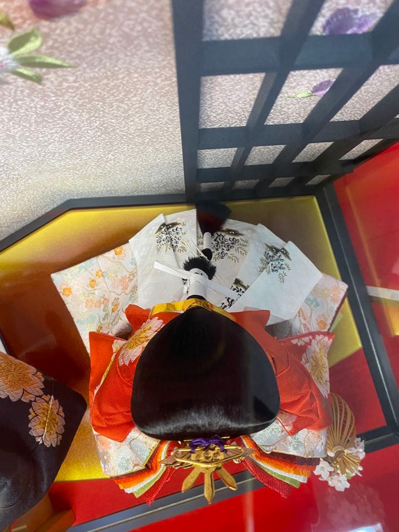 東京久月　雛人形　立親王ガラスケース飾り・間口約４８×奥行約３３×高さ約４３㎝