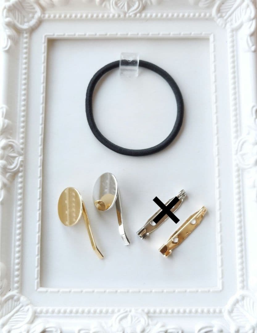 【1369】レジン　マトリカリア　ヘアゴム　ポニーフック　ブロ―チ　ハンドメイド