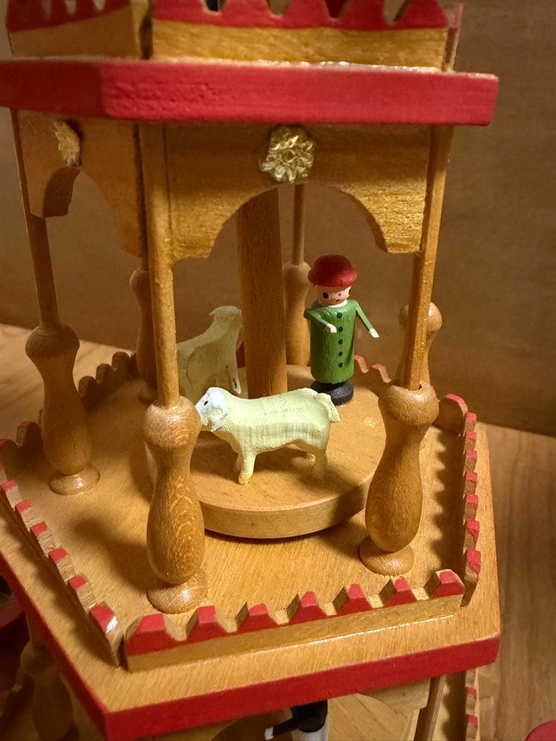 ドイツ　ザイフェン　ドイツ エルツ山脈地方工芸品 木製 クリスマスピラミッド