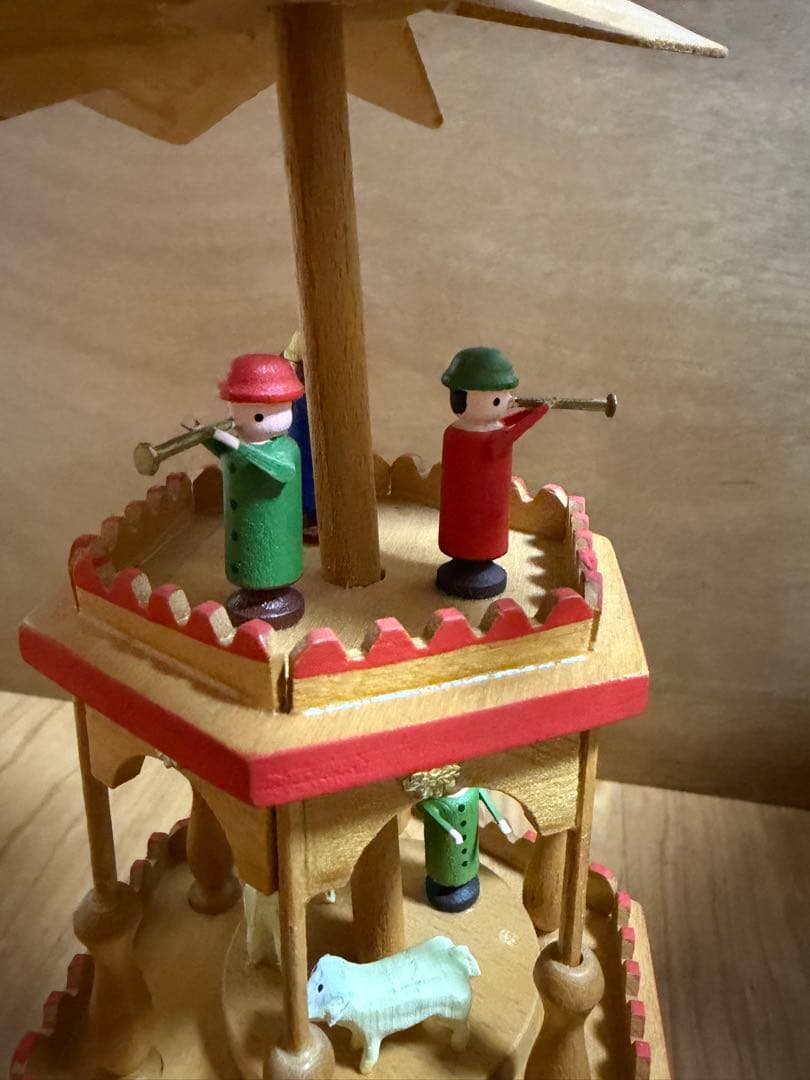 ドイツ　ザイフェン　ドイツ エルツ山脈地方工芸品 木製 クリスマスピラミッド