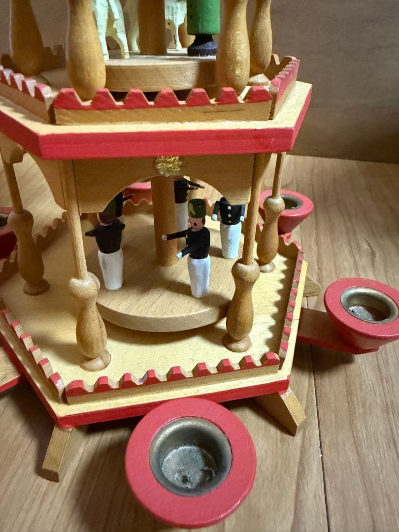 ドイツ　ザイフェン　ドイツ エルツ山脈地方工芸品 木製 クリスマスピラミッド