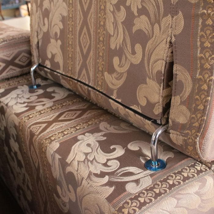 3人掛けソファ 金属脚付き ファブリック ダマスク エレガント 358-043