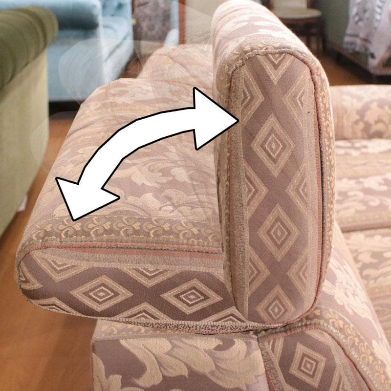 3人掛けソファ 金属脚付き ファブリック ダマスク エレガント 358-043