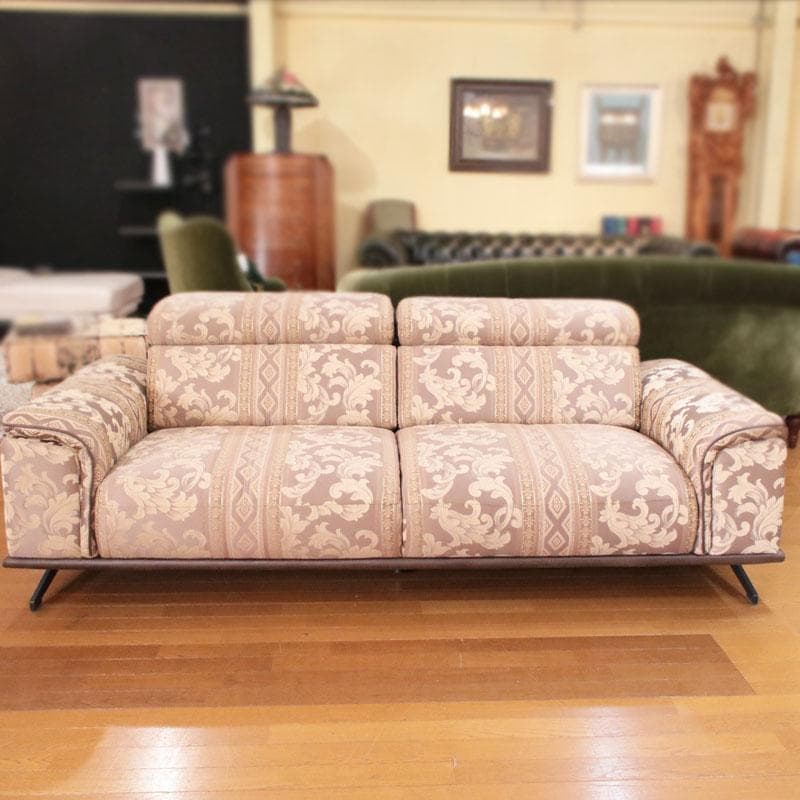3人掛けソファ 金属脚付き ファブリック ダマスク エレガント 358-043
