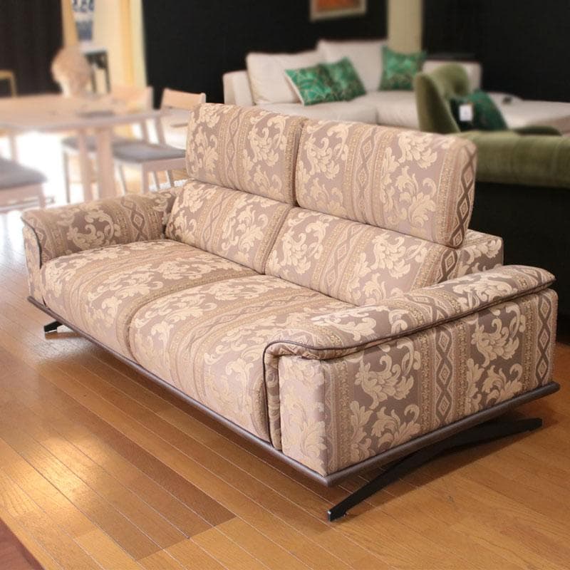 3人掛けソファ 金属脚付き ファブリック ダマスク エレガント 358-043