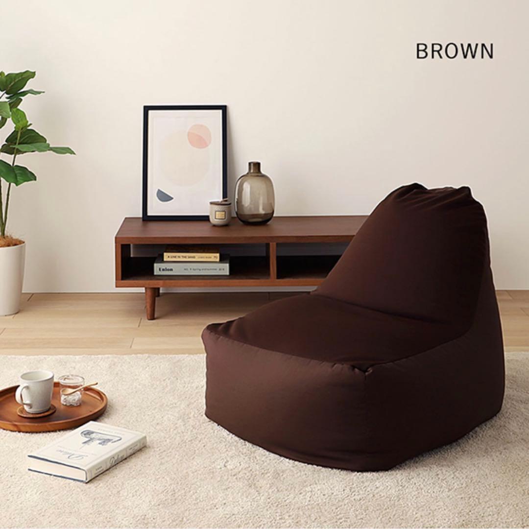 H 新品 ビーズソファ 単品 ブラウン ビーズクッション 1人掛け 大きい