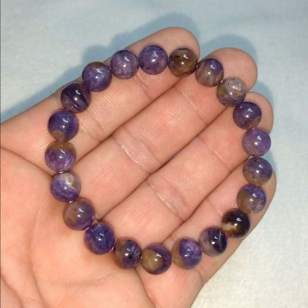 【良質,小粒】天然チャロアイト ブレスレット　珍品　希少　ティナクサイト入り