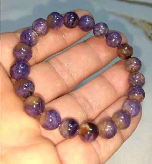 【良質,小粒】天然チャロアイト ブレスレット　珍品　希少　ティナクサイト入り